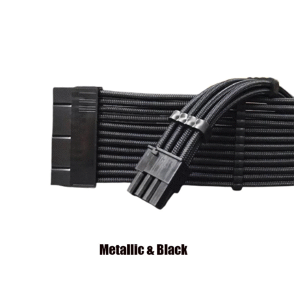 Slevlink Slev.30 High Quality Sleeved PSU Extension Cable Metallic Black