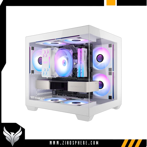WEOIVDLDJHVLEWQR C275P DUAL CHAMBER MATX PC CASE WHITE - Image 1